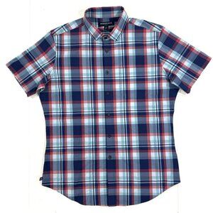 Mizzen Main Shirt Mens Large Trim Fit Leeward Performance Button Up Short Sleeve